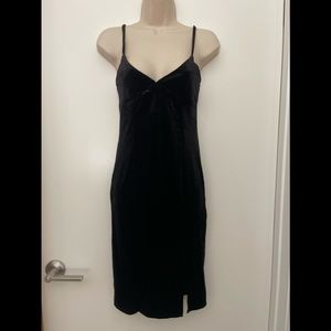 Black Velvet Dress W/Split
